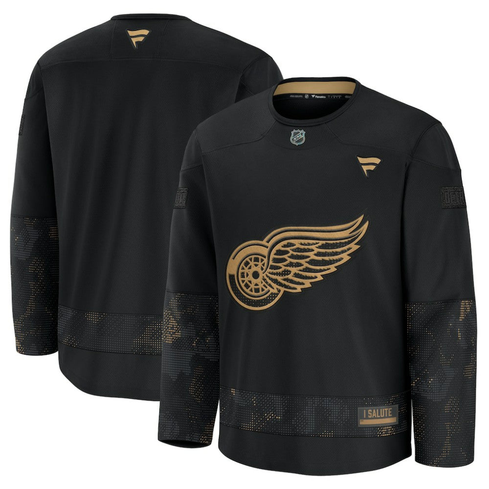 Detroit Red Wings Fanatics 2024 Military Appreciation Practice Jersey - Black | US 202439736