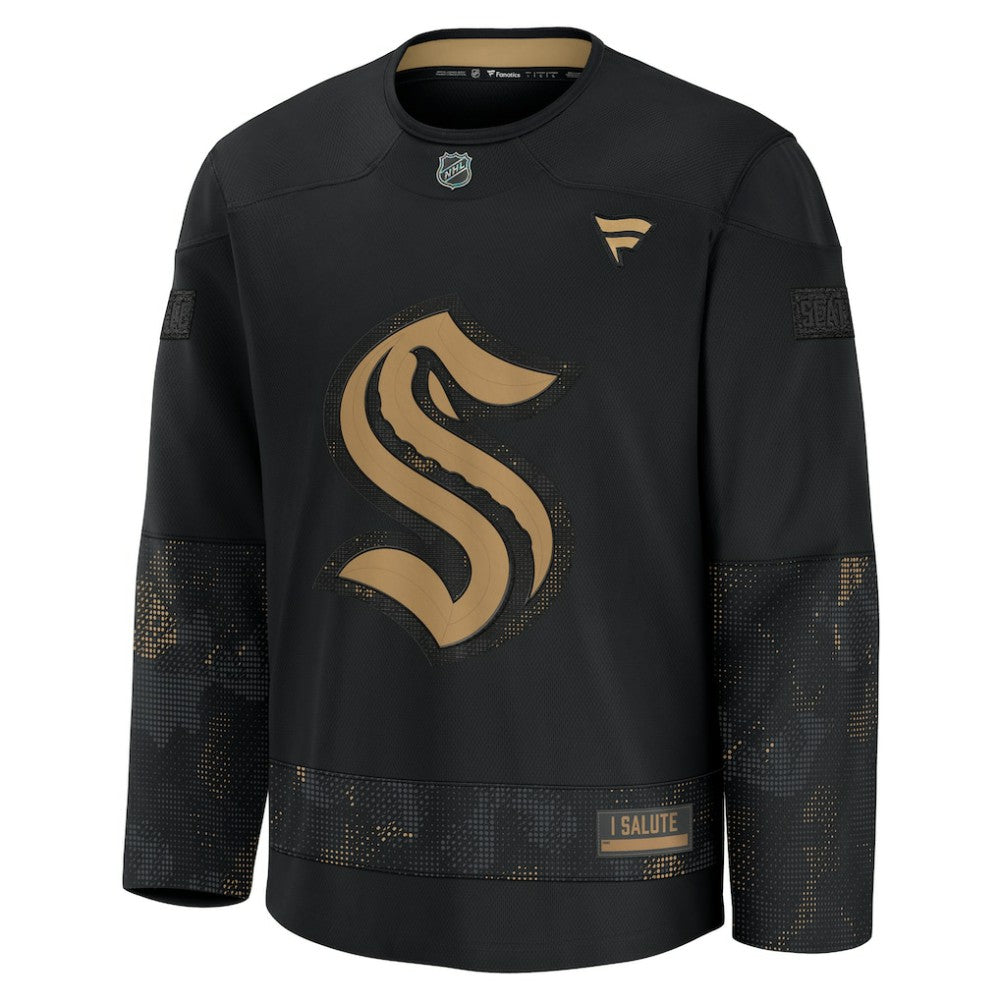 Seattle Kraken Fanatics 2024 Military Appreciation Practice Jersey - Black | US 202439742
