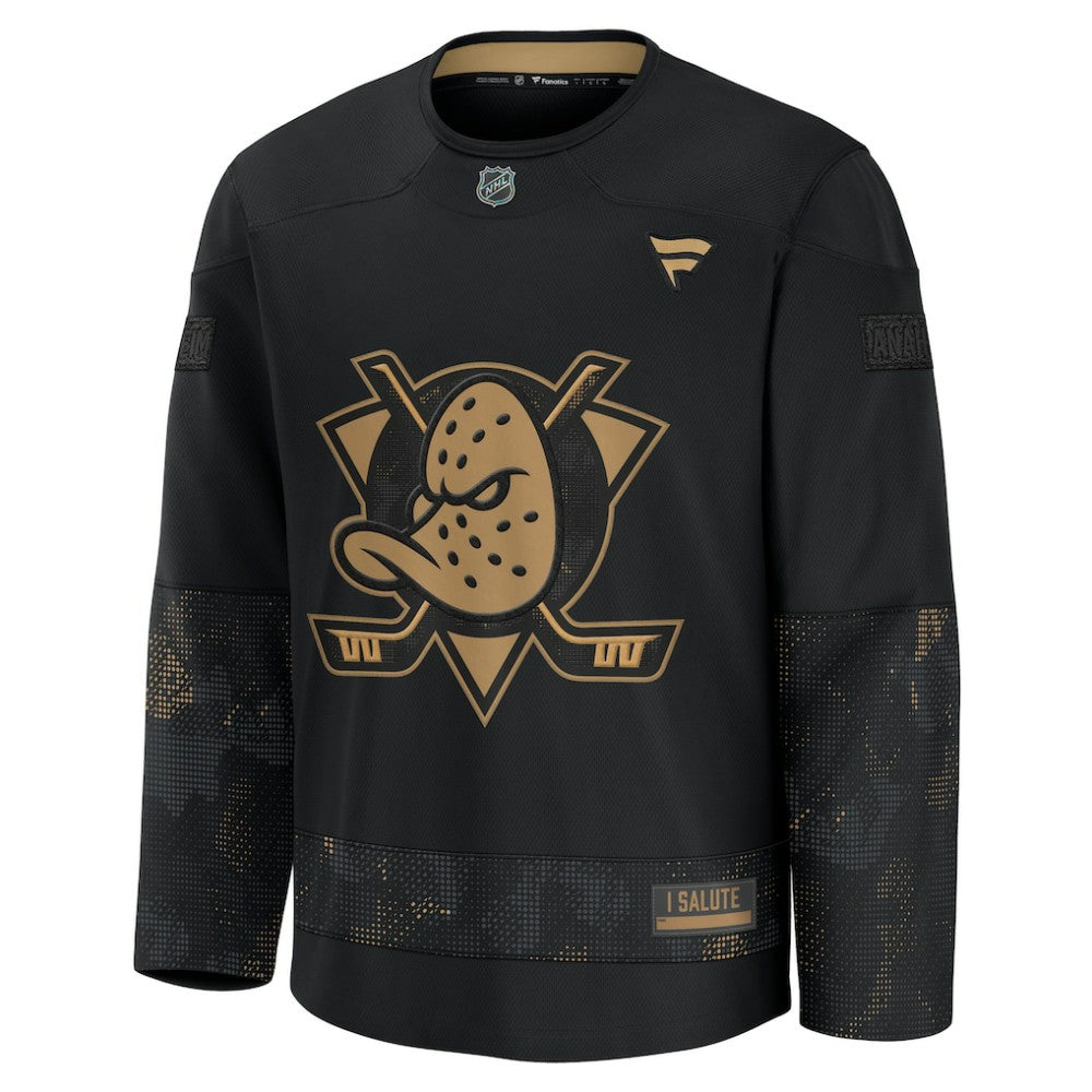 Anaheim Ducks Fanatics 2024 Military Appreciation Practice Jersey - Black | US 202439754