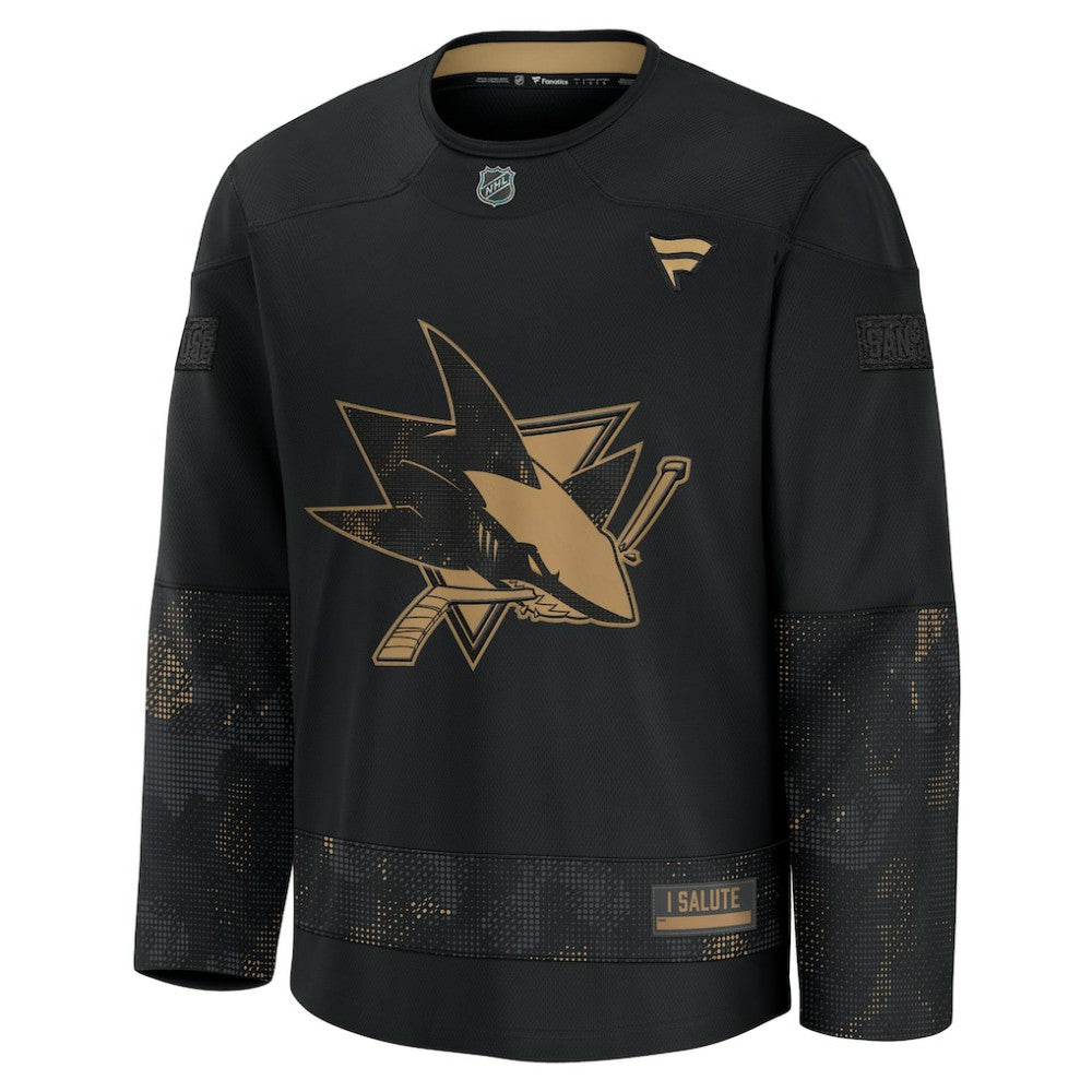 San Jose Sharks Fanatics 2024 Military Appreciation Practice Jersey - Black | US 202439755
