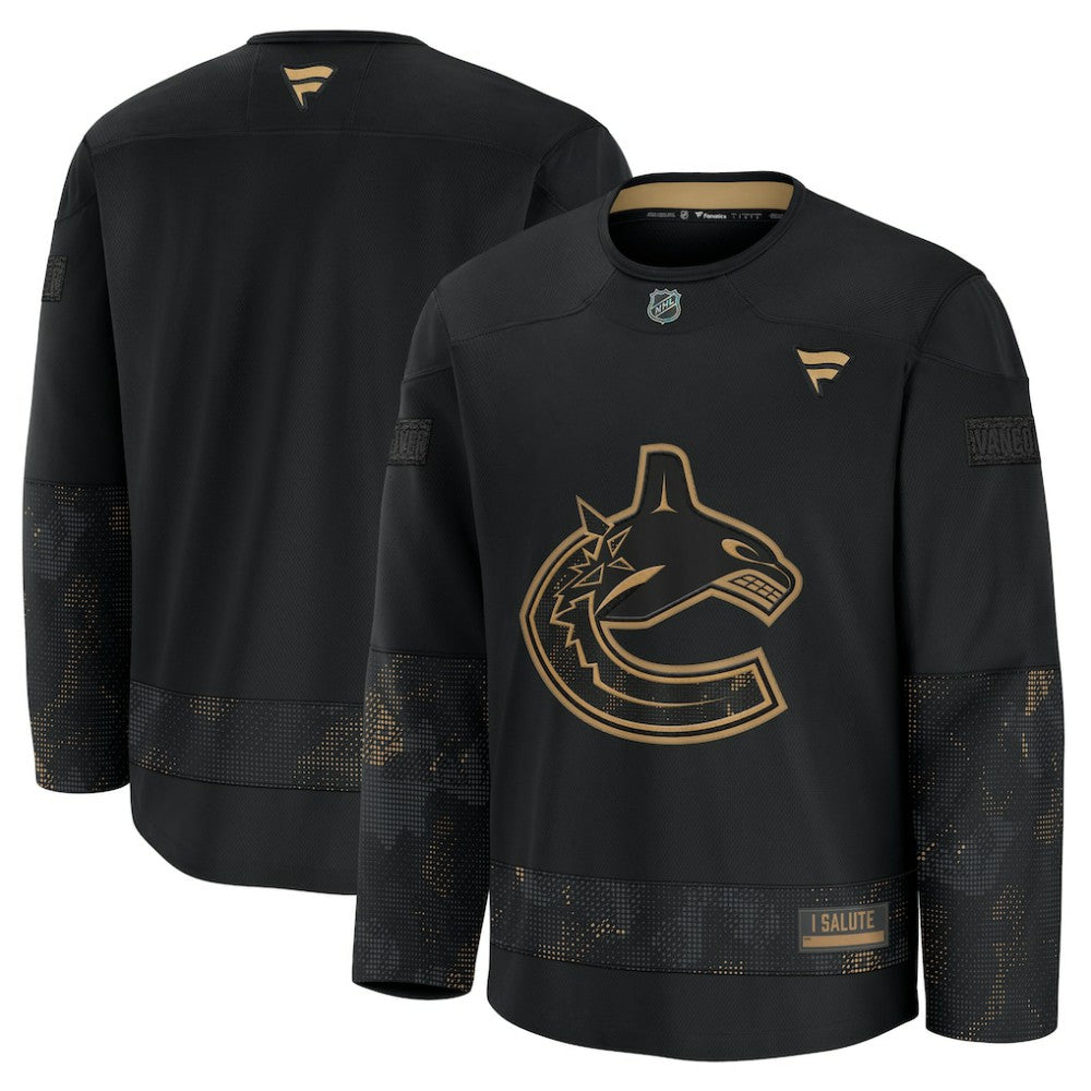 Vancouver Canucks Fanatics 2024 Military Appreciation Practice Jersey - Black | US 202439758
