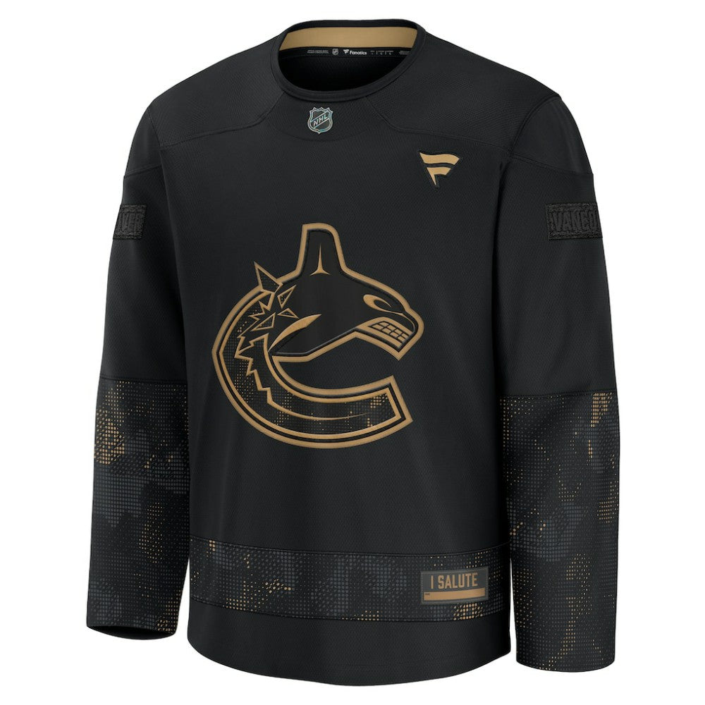 Vancouver Canucks Fanatics 2024 Military Appreciation Practice Jersey - Black | US 202439758