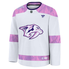 Nashville Predators Fanatics 2024 Hockey Fights Cancer Practice Jersey - White | US 202439773