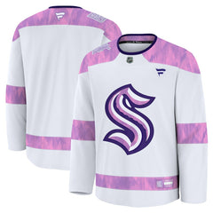 Seattle Kraken Fanatics 2024 Hockey Fights Cancer Practice Jersey - White | US 202439774