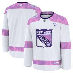 New York Rangers Fanatics 2024 Hockey Fights Cancer Practice Jersey - White | US 202439781