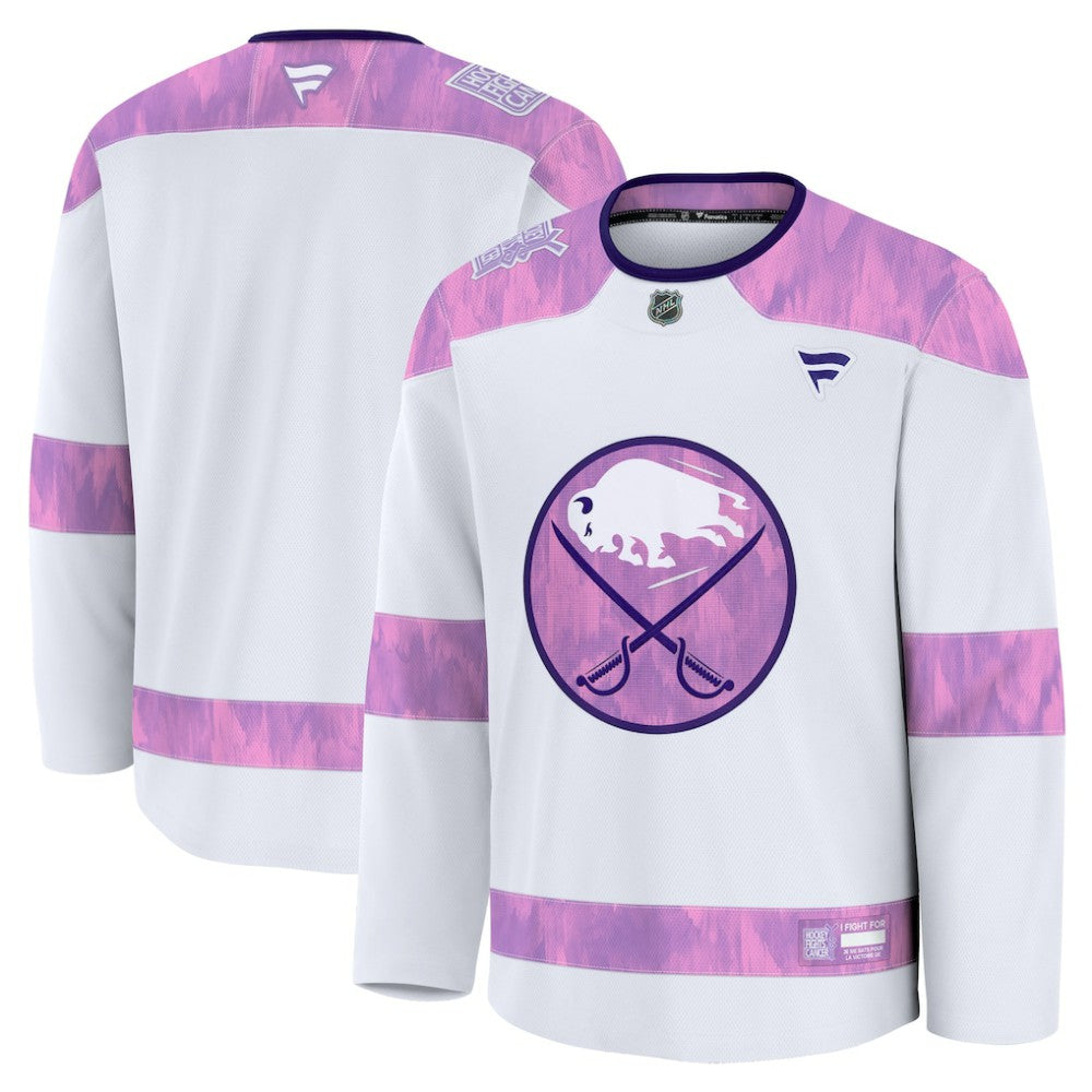 Buffalo Sabres Fanatics 2024 Hockey Fights Cancer Practice Jersey - White | US 202439789