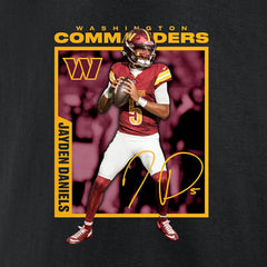 Jayden Daniels Washington Commanders Player Frame T-Shirt - Black T-shirts