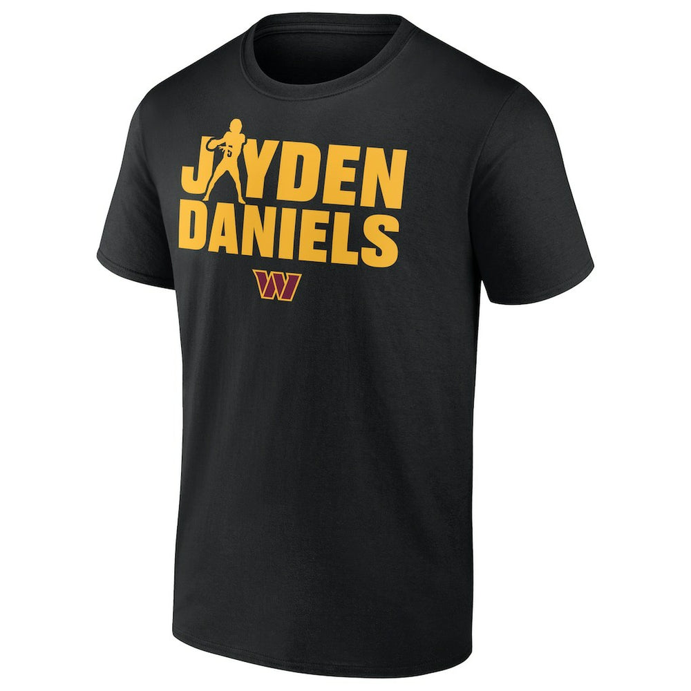 Jayden Daniels Washington Commanders Play Motion T-Shirt - Black T-shirts