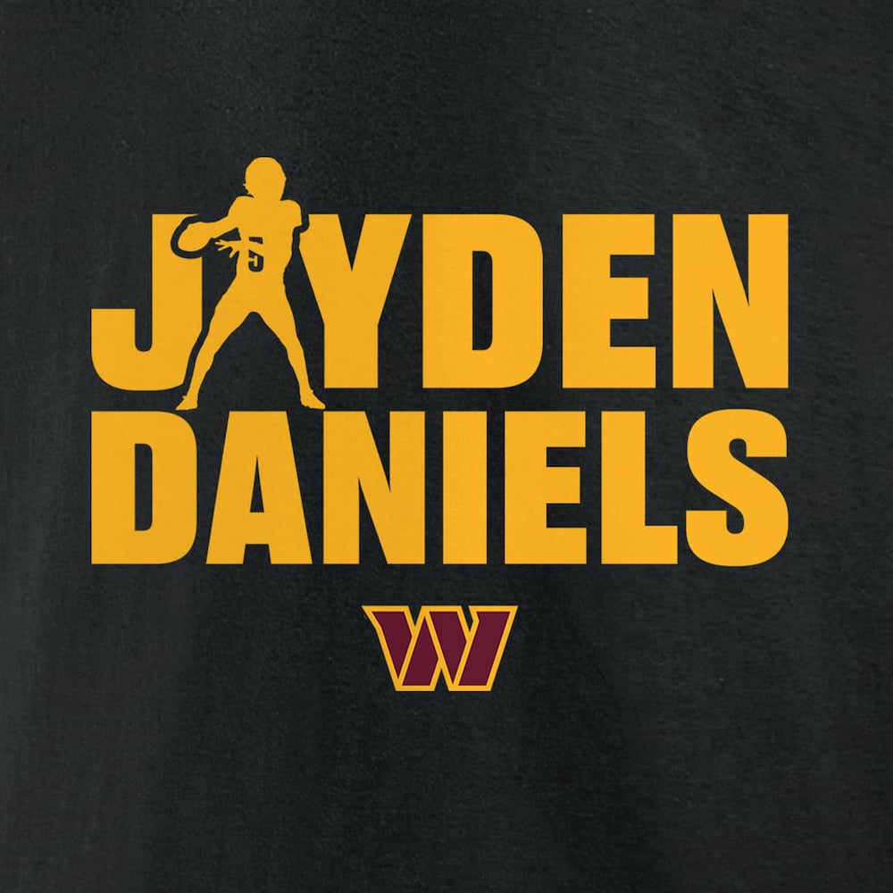 Jayden Daniels Washington Commanders Play Motion T-Shirt - Black T-shirts