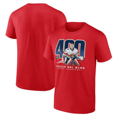Sergei Bobrovsky Florida Panthers 400 Career Wins T-Shirt - Red | US 202441136