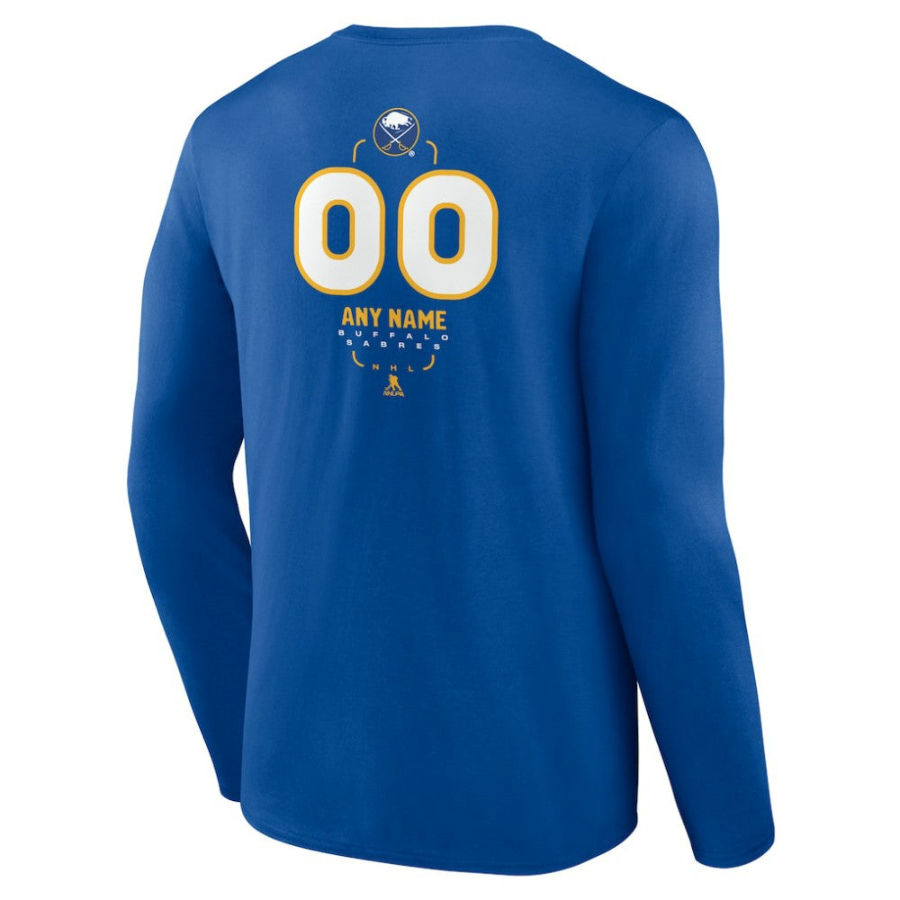 Buffalo Sabres Personalized Name & Number Midfielder Long Sleeve T-Shirt - Royal | US 202441137