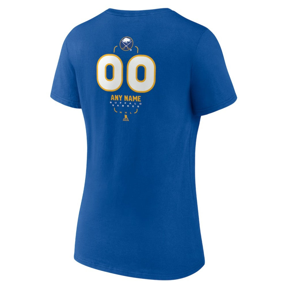 Buffalo Sabres Women's Personalized Name & Number Midfielder V-Neck T-Shirt - Royal | US 202441141