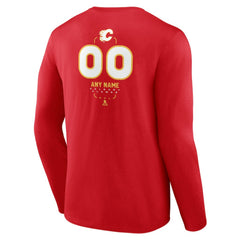 Calgary Flames Personalized Name & Number Midfielder Long Sleeve T-Shirt - Red | US 202441142