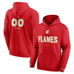 Calgary Flames Personalized Name & Number Midfielder Pullover Hoodie - Red | US 202441143