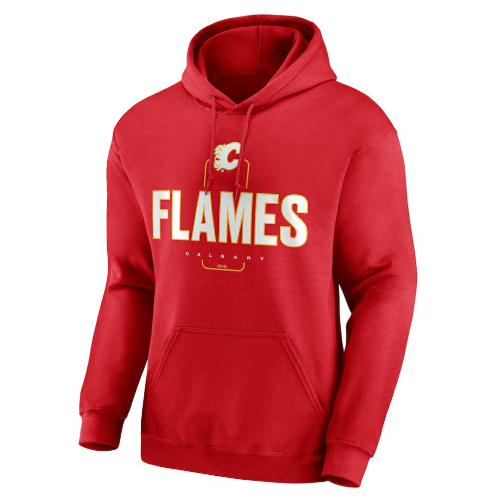 Calgary Flames Personalized Name & Number Midfielder Pullover Hoodie - Red | US 202441143