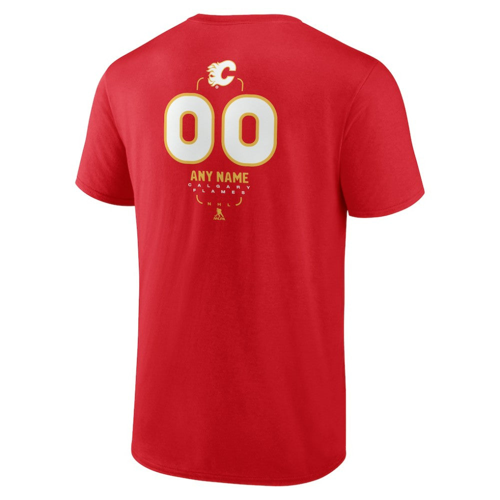Calgary Flames Personalized Name & Number Midfielder T-Shirt - Red | US 202441144