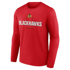 Chicago Blackhawks Personalized Name & Number Midfielder Long Sleeve T-Shirt - Red | US 202441152