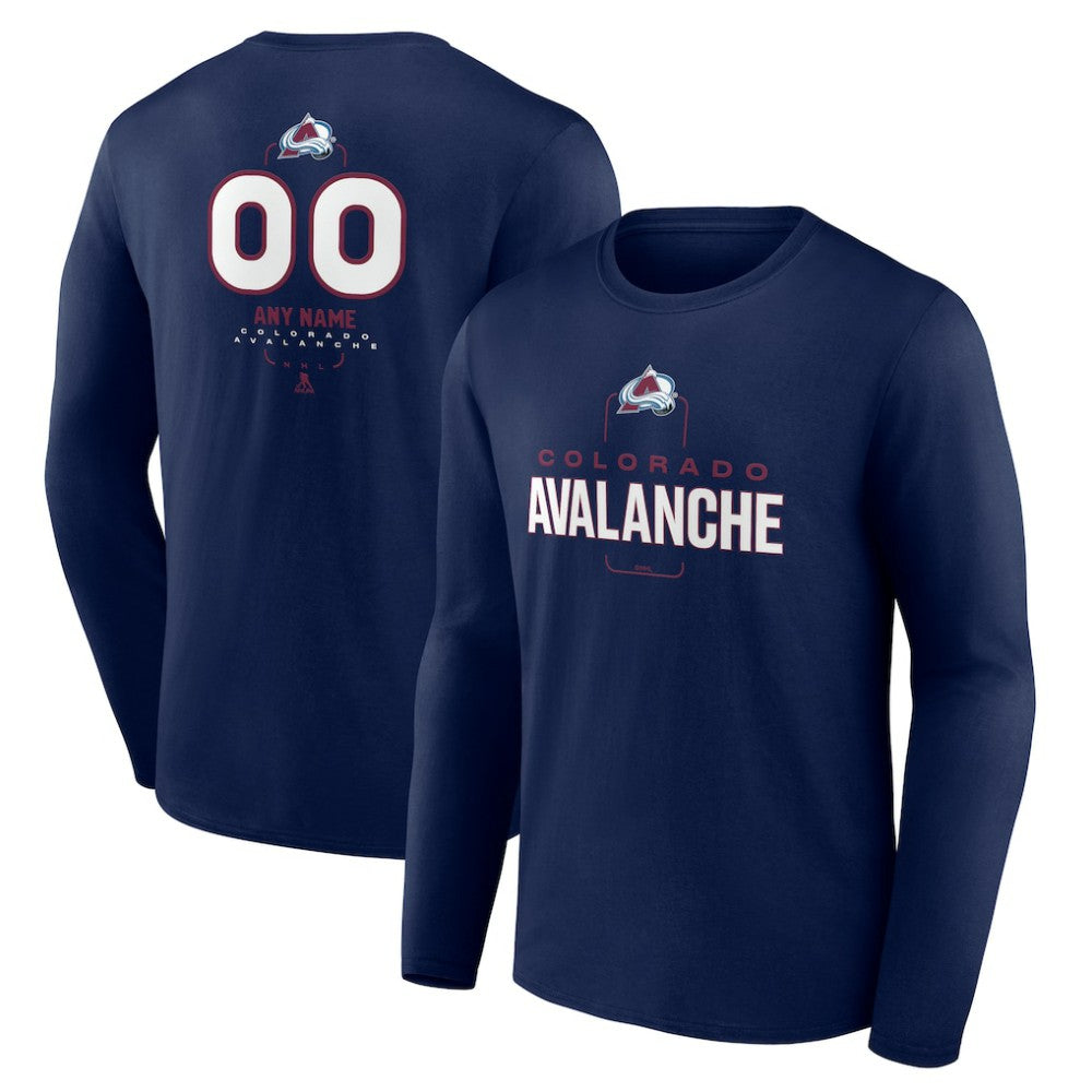 Colorado Avalanche Personalized Name & Number Midfielder Long Sleeve T-Shirt - Navy | US 202441157