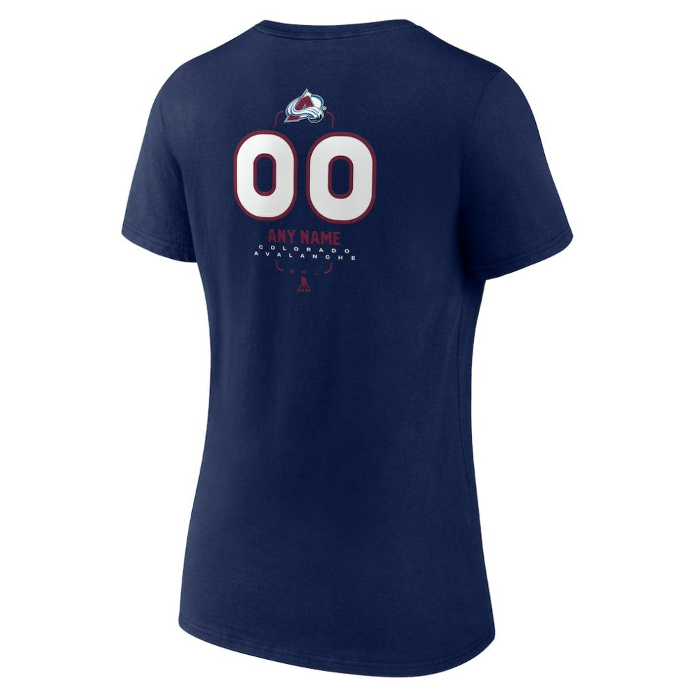 Colorado Avalanche Women's Personalized Name & Number Midfielder V-Neck T-Shirt - Navy | US 202441161