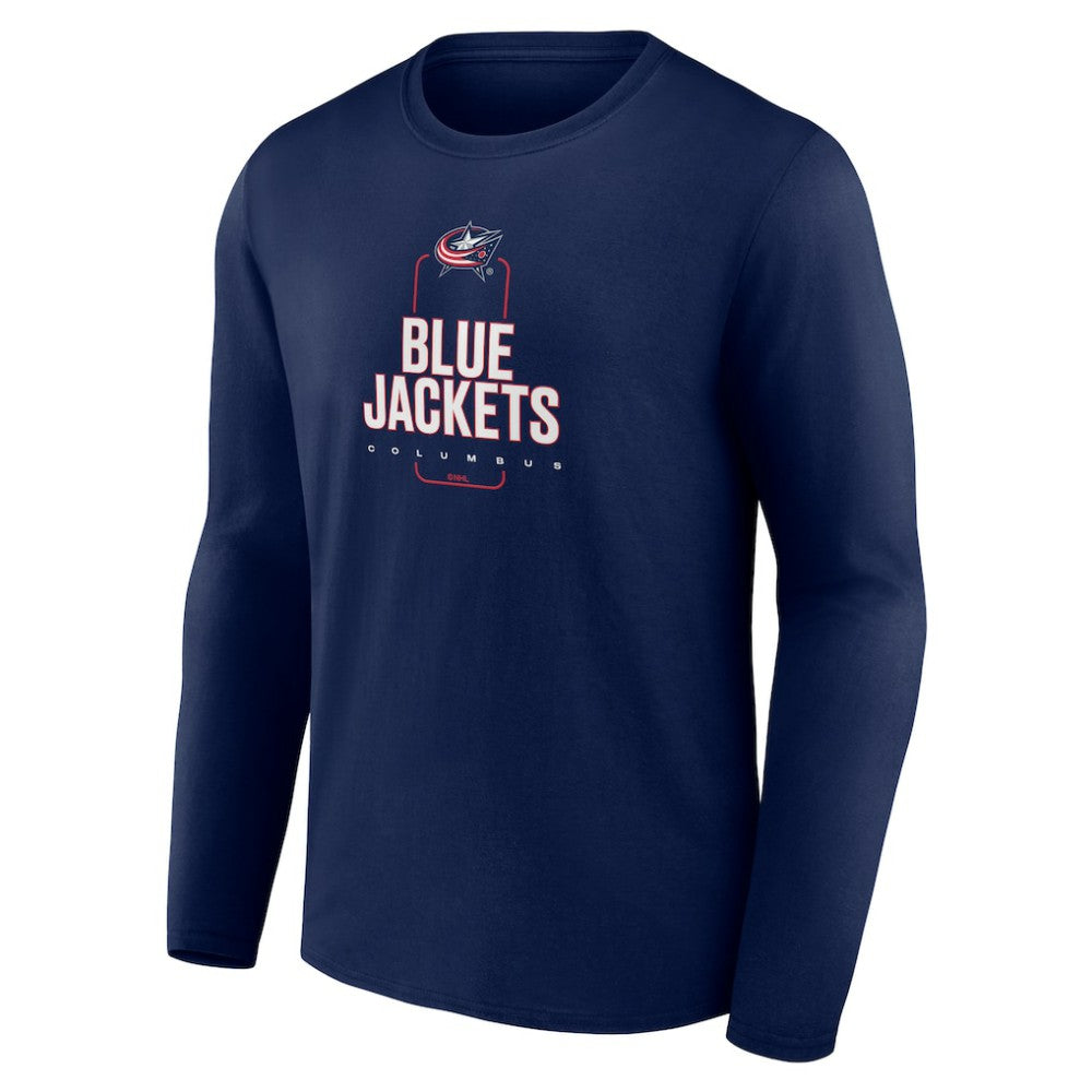 Columbus Blue Jackets Personalized Name & Number Midfielder Long Sleeve T-Shirt - Navy | US 202441162