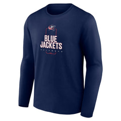 Columbus Blue Jackets Personalized Name & Number Midfielder Long Sleeve T-Shirt - Navy | US 202441162