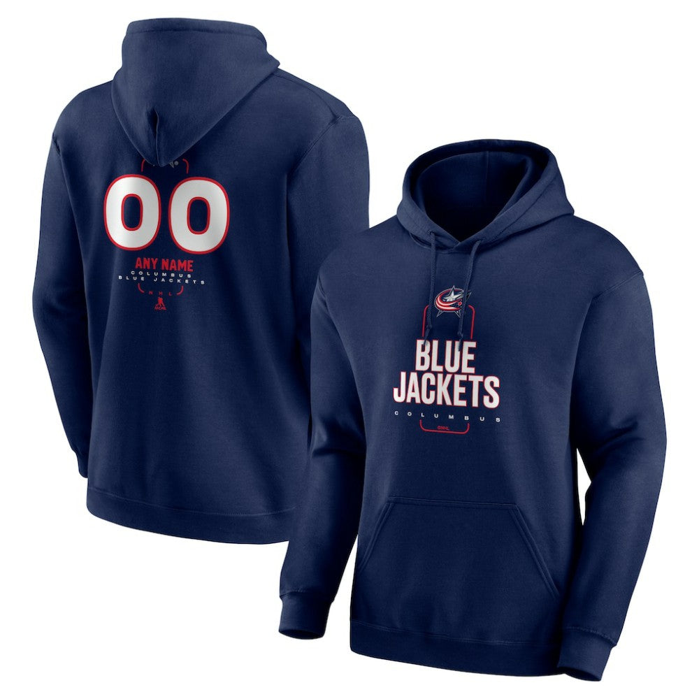 Columbus Blue Jackets Personalized Name & Number Midfielder Pullover Hoodie - Navy | US 202441163
