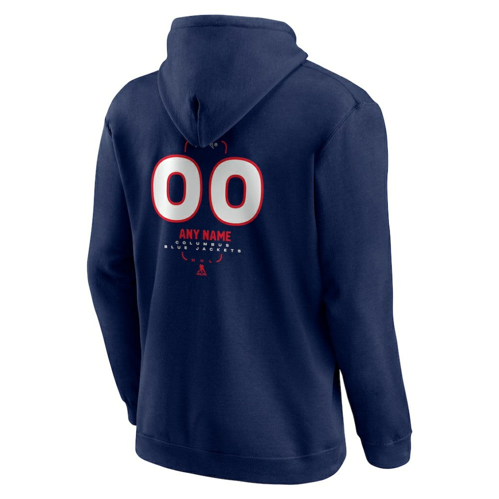 Columbus Blue Jackets Personalized Name & Number Midfielder Pullover Hoodie - Navy | US 202441163