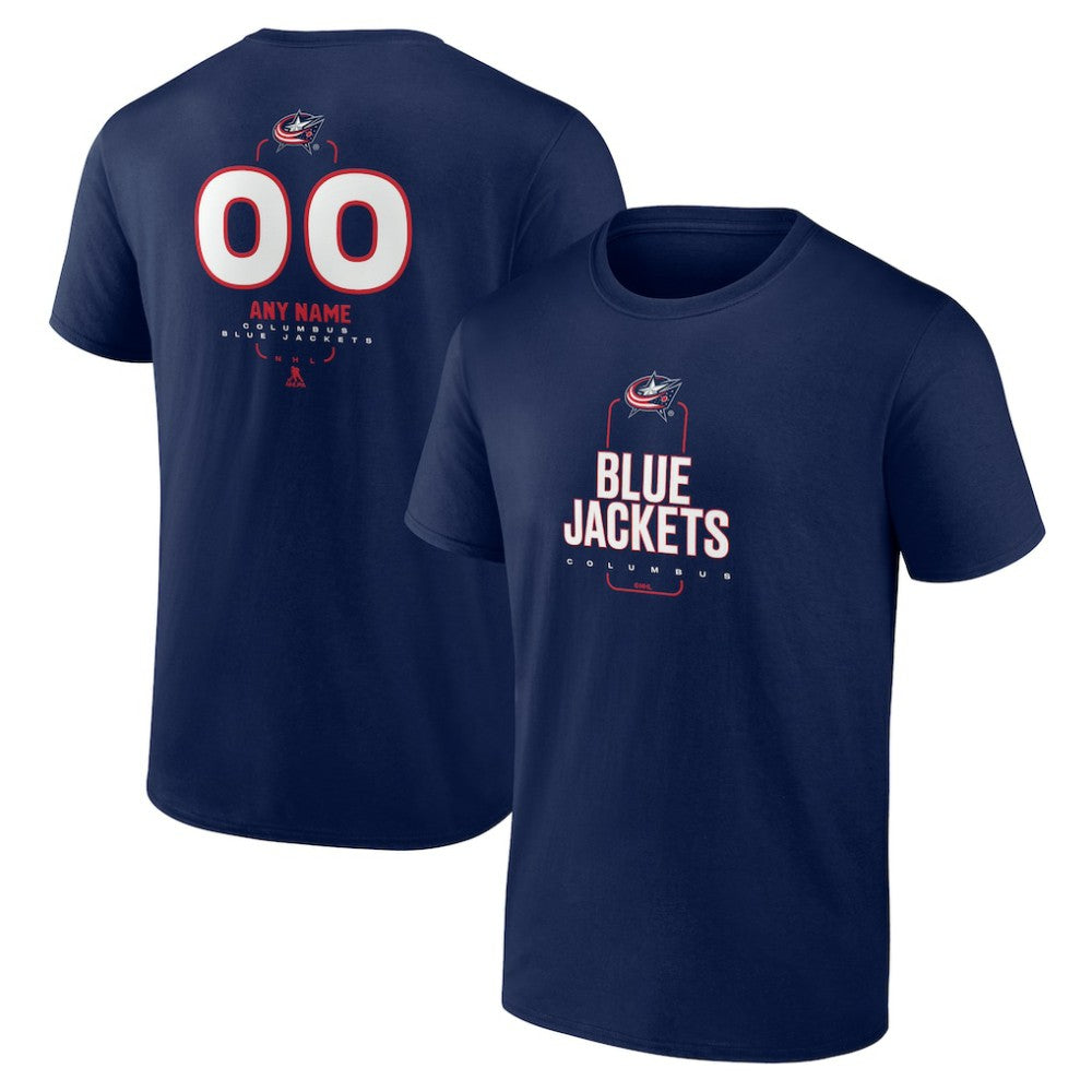 Columbus Blue Jackets Personalized Name & Number Midfielder T-Shirt - Navy | US 202441164