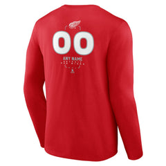 Detroit Red Wings Personalized Name & Number Midfielder Long Sleeve T-Shirt - Red | US 202441167