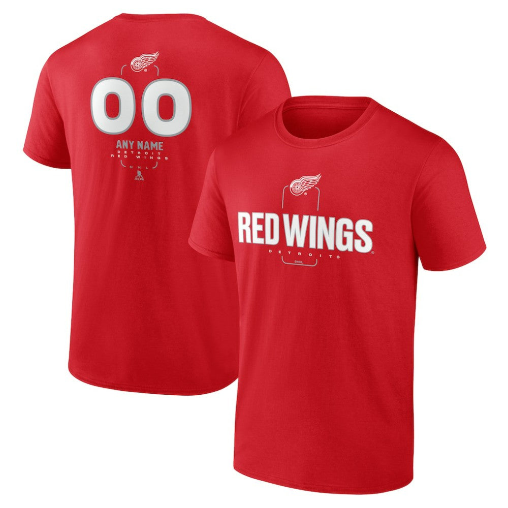 Detroit Red Wings Personalized Name & Number Midfielder T-Shirt - Red | US 202441169