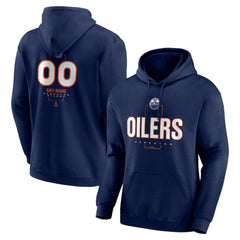 Edmonton Oilers Personalized Name & Number Midfielder Pullover Hoodie - Navy | US 202441172