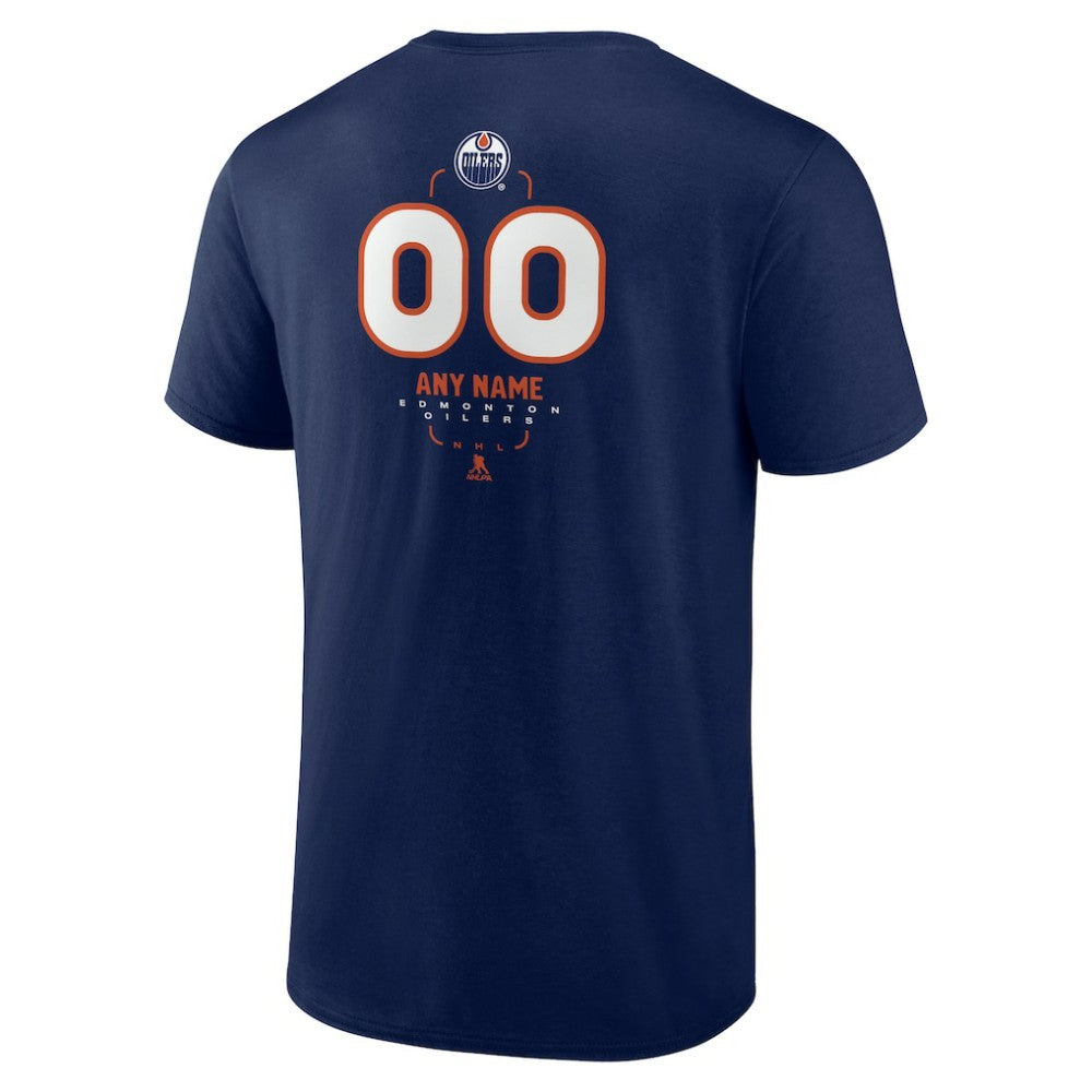 Edmonton Oilers Personalized Name & Number Midfielder T-Shirt - Navy | US 202441173