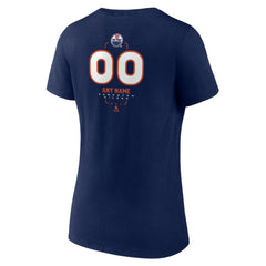 Edmonton Oilers Women's Personalized Name & Number Midfielder V-Neck T-Shirt - Navy | US 202441175