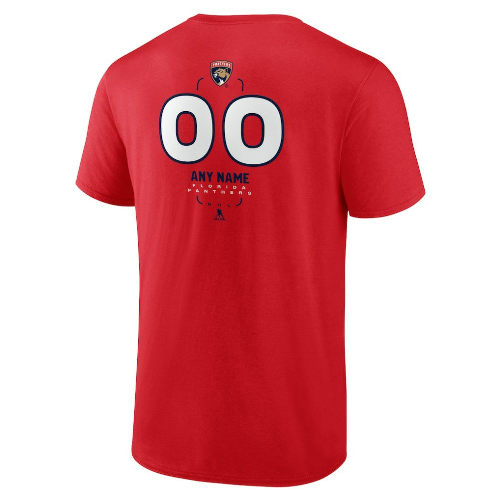 Florida Panthers Personalized Name & Number Midfielder T-Shirt - Red | US 202441178
