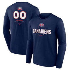 Montreal Canadiens Personalized Name & Number Midfielder Long Sleeve T-Shirt - Navy | US 202441181