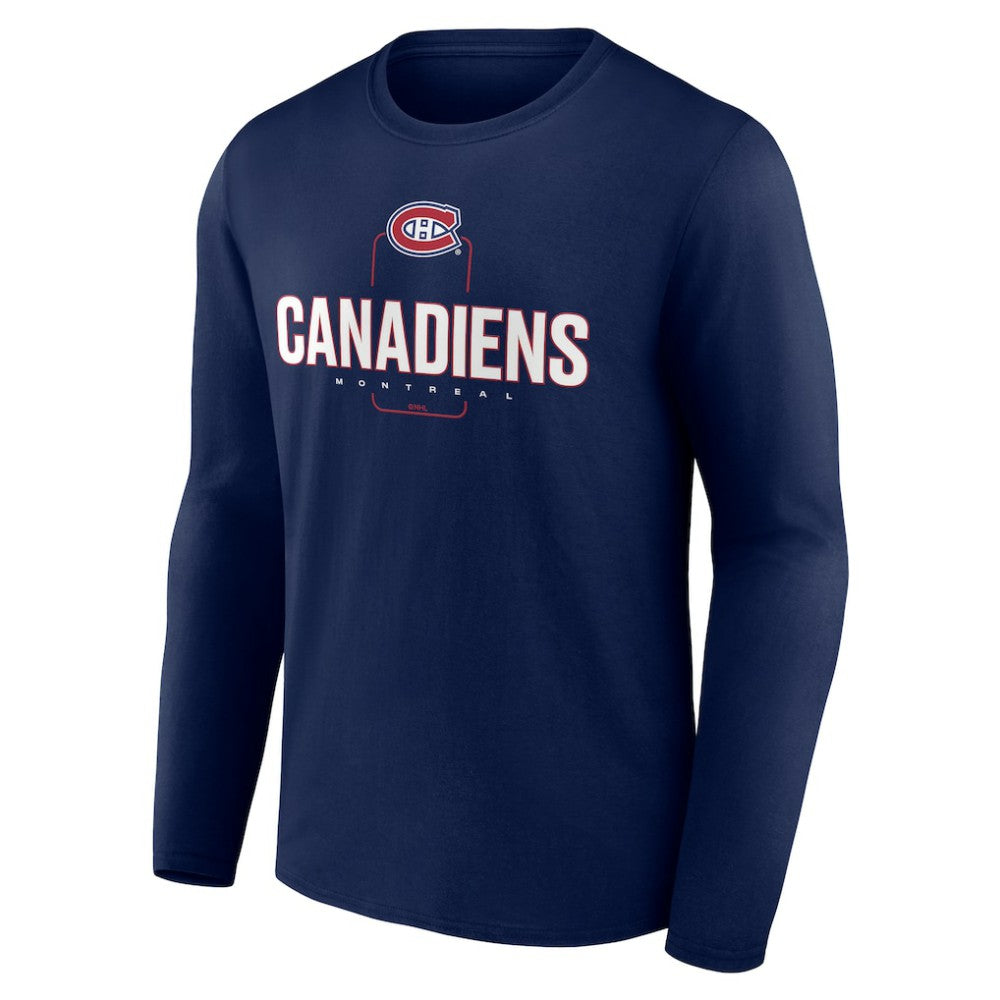 Montreal Canadiens Personalized Name & Number Midfielder Long Sleeve T-Shirt - Navy | US 202441181