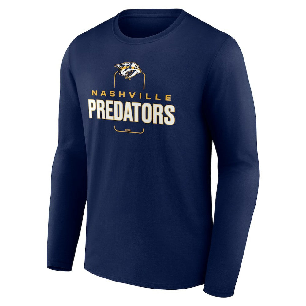 Nashville Predators Personalized Name & Number Midfielder Long Sleeve T-Shirt - Navy | US 202441186