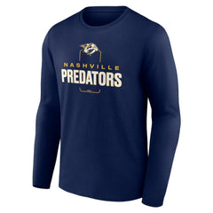 Nashville Predators Personalized Name & Number Midfielder Long Sleeve T-Shirt - Navy | US 202441186