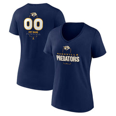 Nashville Predators Women's Personalized Name & Number Midfielder V-Neck T-Shirt - Navy | US 202441190