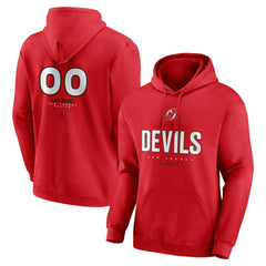 New Jersey Devils Personalized Name & Number Midfielder Pullover Hoodie - Red | US 202441192
