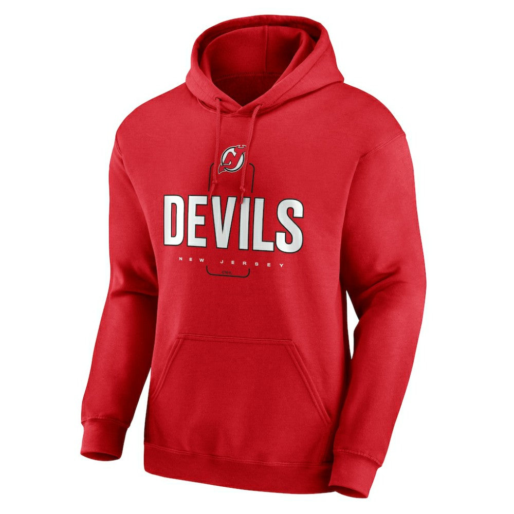 New Jersey Devils Personalized Name & Number Midfielder Pullover Hoodie - Red | US 202441192