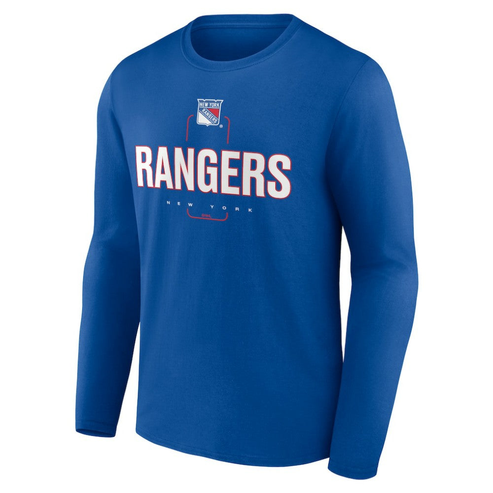 New York Rangers Personalized Name & Number Midfielder Long Sleeve T-Shirt - Blue | US 202441201