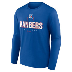 New York Rangers Personalized Name & Number Midfielder Long Sleeve T-Shirt - Blue | US 202441201