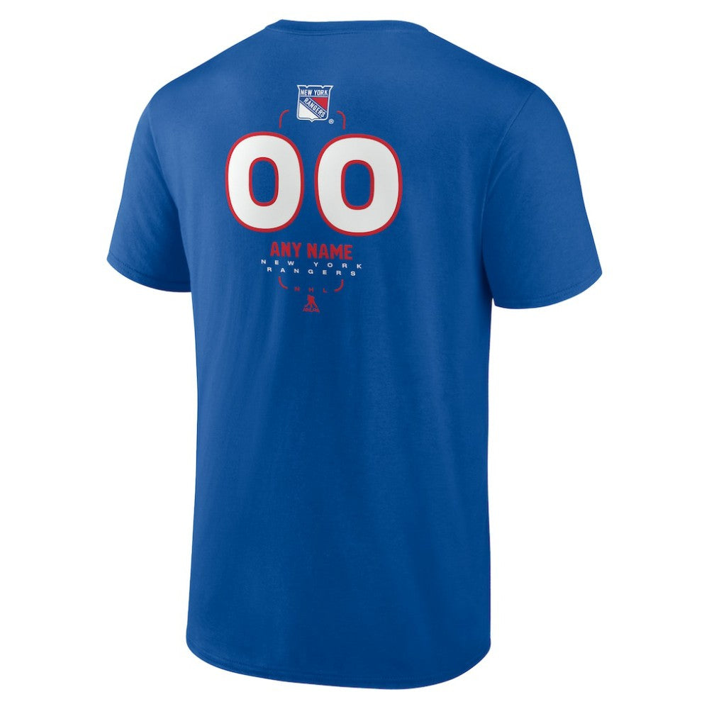 New York Rangers Personalized Name & Number Midfielder T-Shirt - Blue | US 202441203