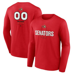 Ottawa Senators Personalized Name & Number Midfielder Long Sleeve T-Shirt - Red | US 202441206