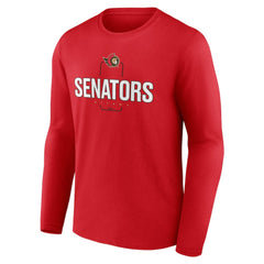 Ottawa Senators Personalized Name & Number Midfielder Long Sleeve T-Shirt - Red | US 202441206