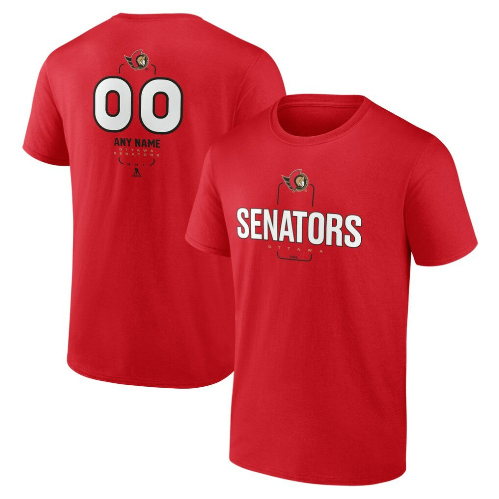 Ottawa Senators Personalized Name & Number Midfielder T-Shirt - Red | US 202441208