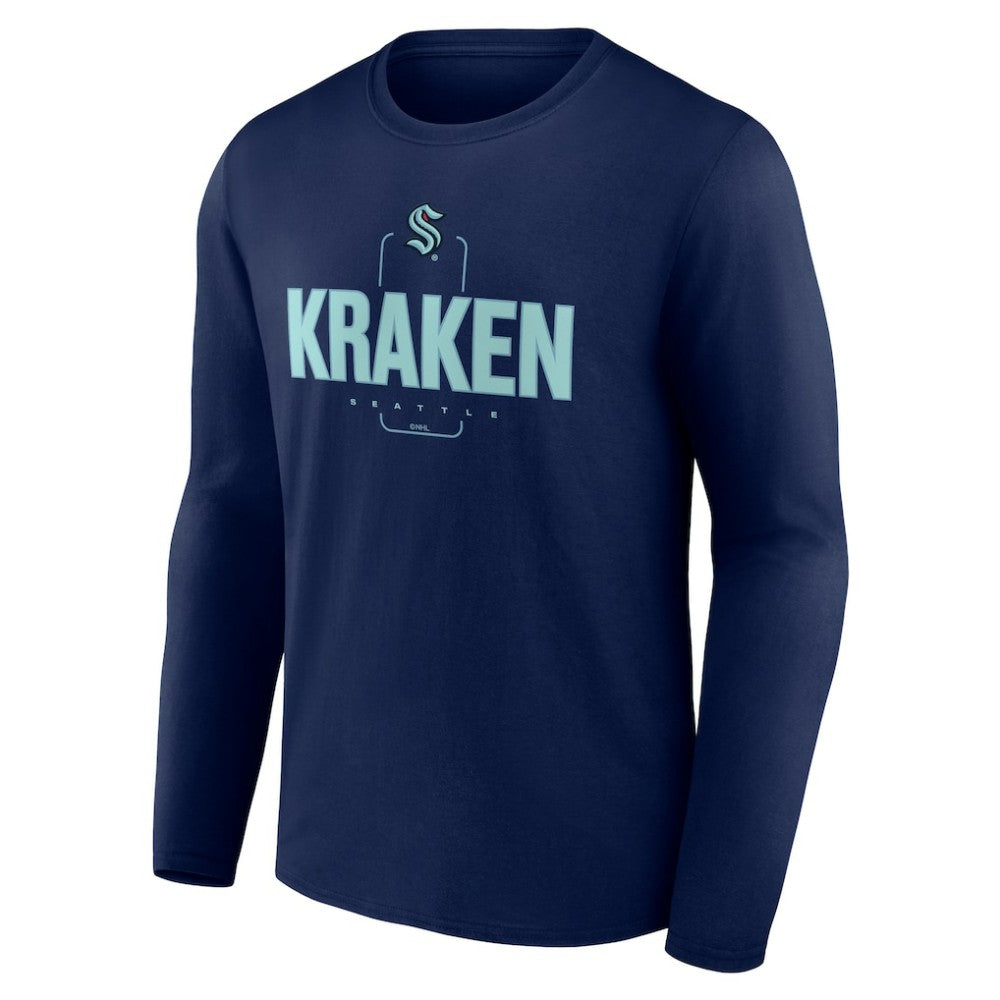 Seattle Kraken Personalized Name & Number Midfielder Long Sleeve T-Shirt - Deep Sea Blue | US 202441211