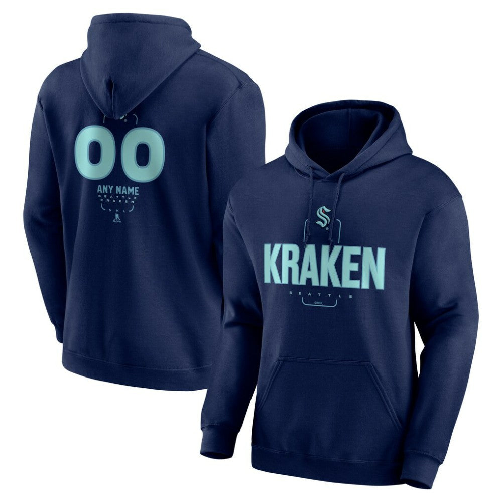 Seattle Kraken Personalized Name & Number Midfielder Pullover Hoodie - Deep Sea Blue | US 202441212
