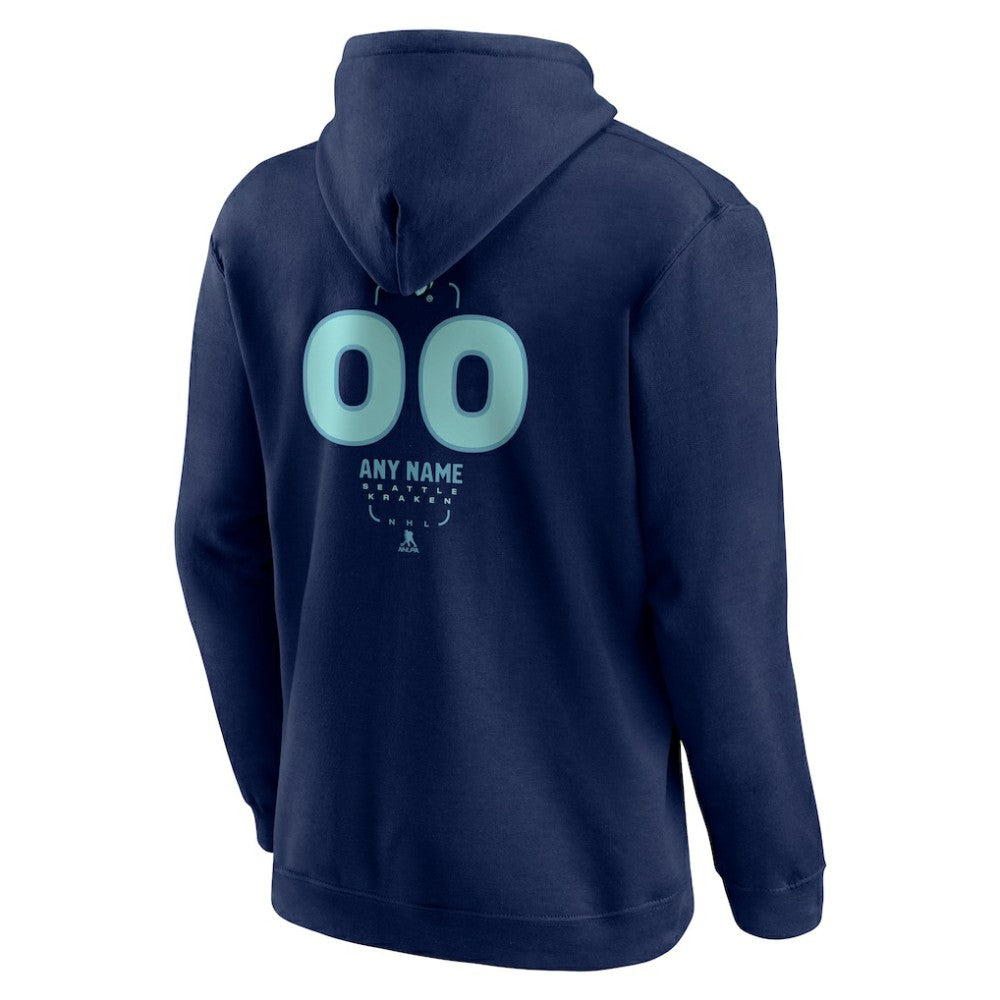 Seattle Kraken Personalized Name & Number Midfielder Pullover Hoodie - Deep Sea Blue | US 202441212